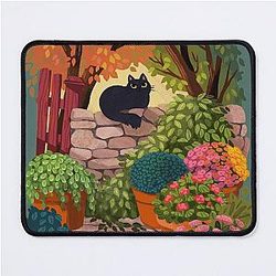 Cat in the Garden Mouse Pad
