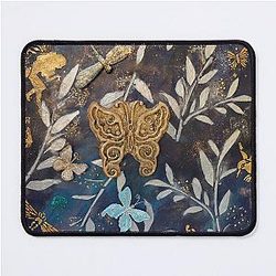 Midnight in the Garden of the Golden Butterfly Mouse Pad