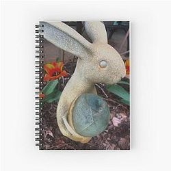 Stone Bunny in the Garden Spiral Notebook