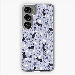 Cats frolicking in the garden (lavender) Samsung Galaxy Soft Case
