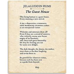 Rumi - The Guest House 11x14 Typography Book Page Print Great Gift for Poetry Fans and Inspirational Home Decor