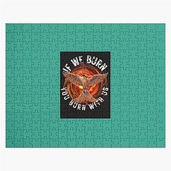 Mockingjay - If We Burn You Burn With Us Baseball Sleeve Jigsaw Puzzle