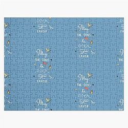 Hunger Games quality calligraphy black blue Jigsaw Puzzle