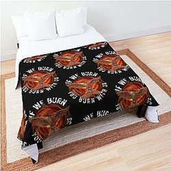 Mockingjay If We Burn You Burn With Us Baseball Sleeve Comforter