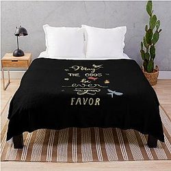 Hunger Games Quality Calligraphy - Gold Version Throw Blanket