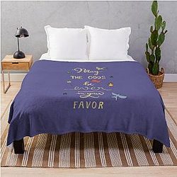 Hunger Games quality calligraphy gold version throw blanket.