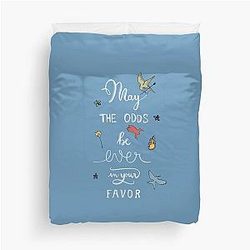 Hunger Games calligraphy black blue Duvet Cover