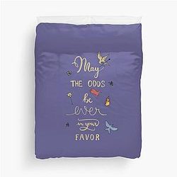 Hunger Games quality calligraphy gold purple Duvet Cover