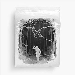 Hunger Games Woods Black and White Duvet Cover