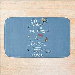 Hunger Games quality calligraphy - black blue Bath Mat