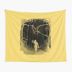 Hunger Games and Woods Black Yellow Tapestry