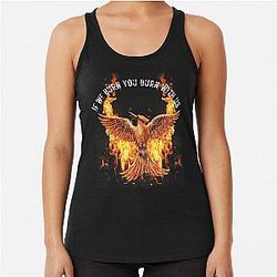 Mockingjay - If We Burn You Burn With Us Racer back Tank Top