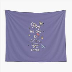Hunger Games quality calligraphy - gold version on purple tapestry