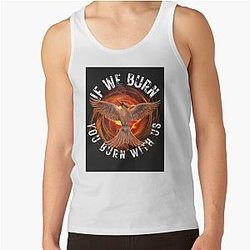 Mockingjay - If We Burn You Burn With Us Baseball Sleeve Tank Top