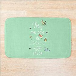Hunger Games quality calligraphy - black - green Bath Mat