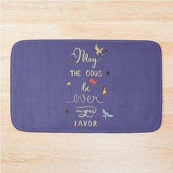Hunger Games quality calligraphy gold version purple Bath Mat