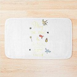 Hunger Games Quality Calligraphy Gold Version White Bath Mat