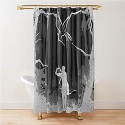 Hunger Games Wood Matte Black Shower Curtain