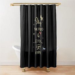 Hunger Games quality calligraphy gold version Shower Curtain