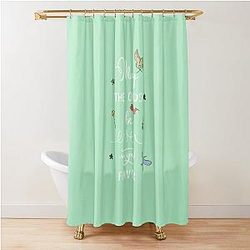 Hunger Games quality calligraphy black green Shower Curtain