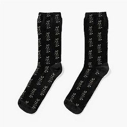 Hunger Games quality calligraphy gold socks
