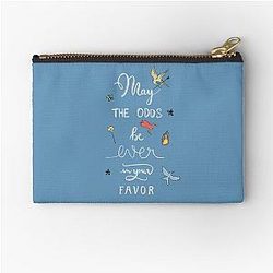 Hunger Games quality calligraphy black blue Zipper Pouch