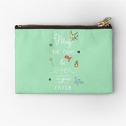 Hunger Games quality calligraphy black green Zipper Pouch