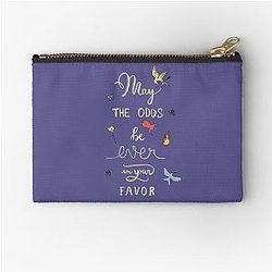Hunger Games quality calligraphy gold purple Zipper Pouch