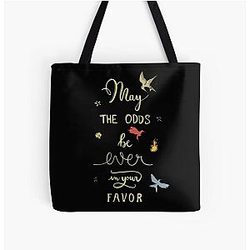 Hunger Games quality calligraphy gold version All Over Print Tote Bag