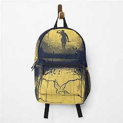 Hunger Games in the Woods with a Yellow Backpack