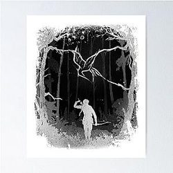 Hunger Games Woods Black White Poster
