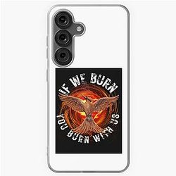 Mockingjay If We Burn You Burn With Us Baseball Sleeve Samsung Galaxy Soft Case