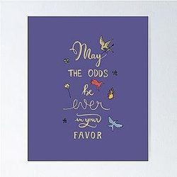 Hunger Games quality calligraphy gold version purple Poster