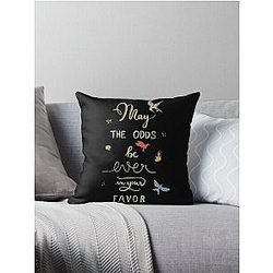 Hunger Games quality calligraphy gold throw pillow