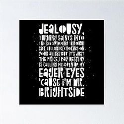 Mr Brightside   The Killers Lyrics Poster RB0301