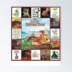 Endowed Beauty The Land Before Time Animated Adventure Films Vintage Poster