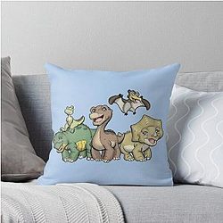 Dinosaurs in the Land Before Time Throw Pillow