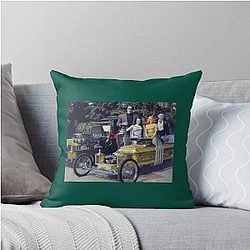 The Munsters Family with Munster Koach Dragula Throw Pillow