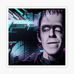 Herman Munster The Munsters Cyberpunk Art Sticker