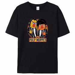 Breathable Sesame Street Black DTNK0705 The Muppets T-Shirts