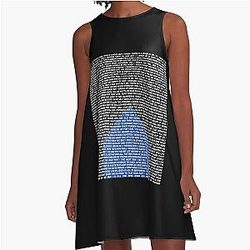 The National (Band) Logo (Sleep Well Beast) and Lyrics A-Line Dress