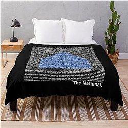 The National (Band) Logo (Sleep Well Beast) and Lyrics (White) Throw Blanket