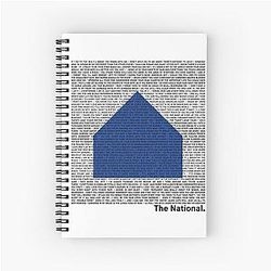 The National (Band) Logo (Sleep Well Beast) and Lyrics (Black) Spiral Notebook