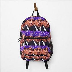 The Office Backpacks - Prison Mike Funny Office Michael Scott Repeat Pattern  Backpack RB1801