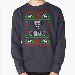 The Office Sweatshirts - Impish Or Admirable - The Office Dwight Schrute Quote - Ugly Sweatshirt Christmas Style Pullover Sweatshirt RB1801