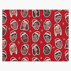 The Office Puzzles - The Office Christmas Party Character Motif Print - Christmas 2021 Cast Funny Quotes Meme Fan Art Joke Gift Present Decorations Apparel Wrapping Paper Mug Sticker Socks Pillow Mug T-Shirt Sweater Jigsaw Puzzle RB1801
