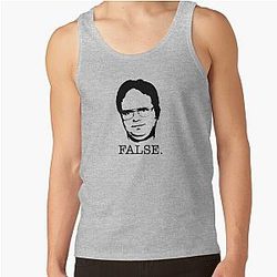 The Office Tank Tops - DWIGHT SCHRUTE FALSE. (The Office TV Show) Tank Top RB1801