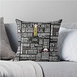 The Office Pillows - The Wise Words of Dwight Schrute (Dark Tee) Throw Pillow RB1801