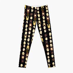 The Office Leggings - The Office Heads - Black Background Leggings RB1801