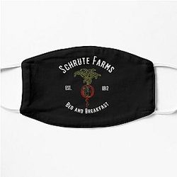 The Office Face Masks - The Office Schrute Farms Bed and Breakfast Dwight Schrute Flat Mask RB1801